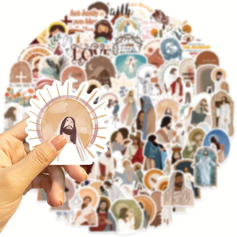 100pcs Priest Religious Inspirational Jesus Christian Themed Stickers
