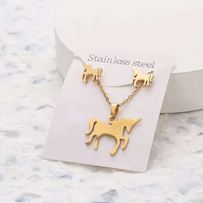 Stainless Steel Jewelry Set for Women - Unicorn