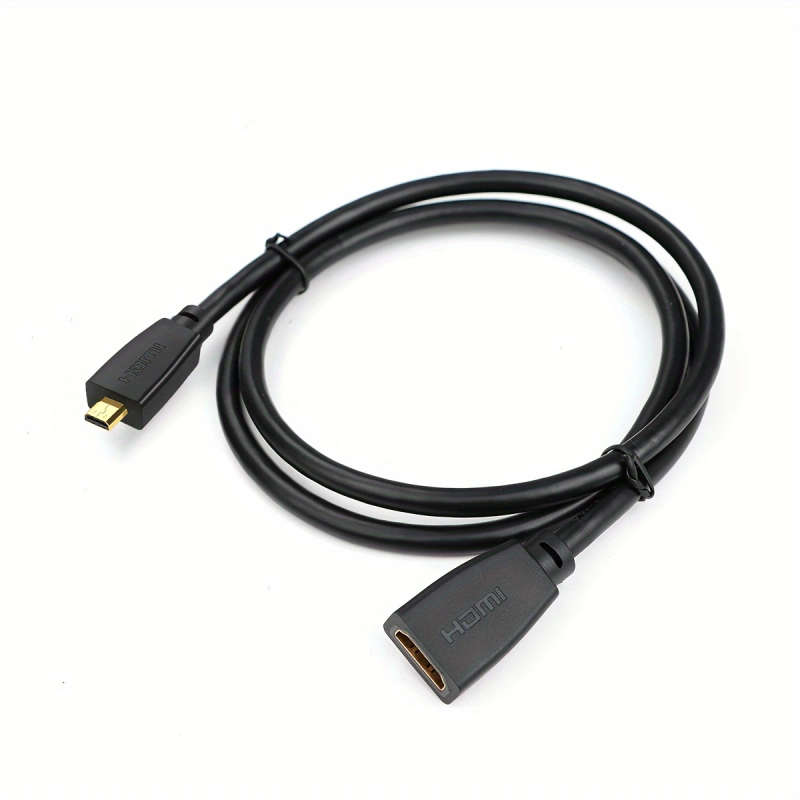 1pc 100cm High Speed Micro Male to Female Cable 18Gbps 4K 60Hz HDR Gold-Plated Ethernet-Ready Round