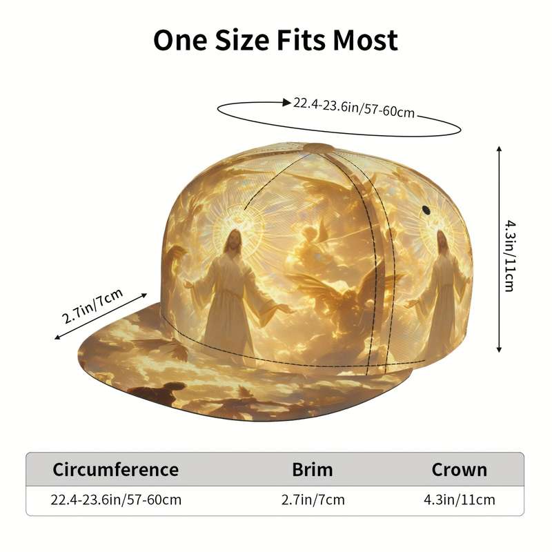 1pc Wkhrsyt Vintage Jesus Christ Print Baseball Cap 1PC Unisex Lightweight Snapback Hand Washabl
