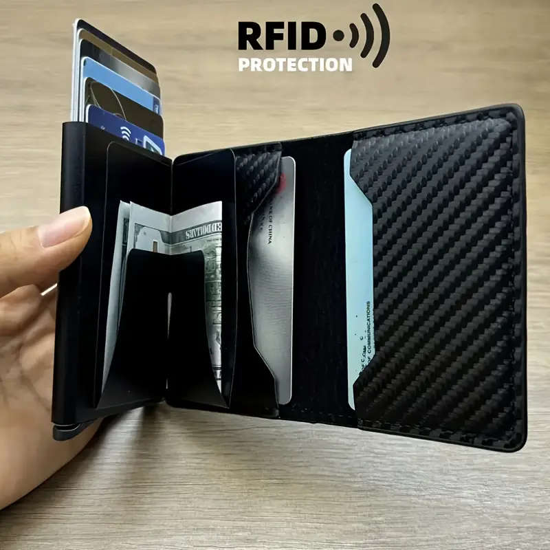 Men's Anti-Theft Anti-Magnetic Carbon Fiber Aluminum Alloy Card Holder
