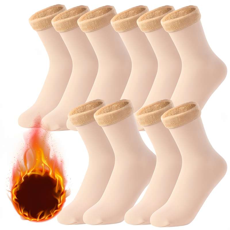 Sock 10 Pieces Beige Color  One Size