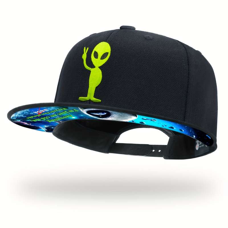 1pc Tilgomedal Alien Skull Snapback Baseball Cap Adjustable Breathable Cotton Blend Hat for