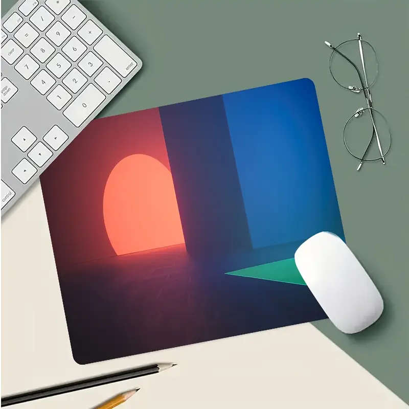 1pc 21x26cm Geometric Light Shadow Design Mouse Pad Modern Non-Slip Rubber Base