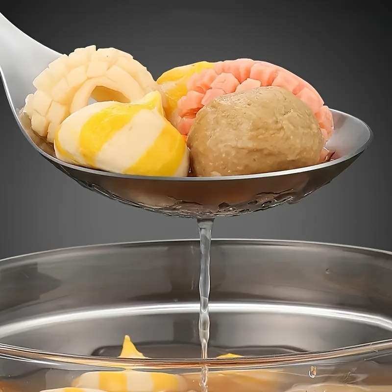 1pc LDQ Stainless Steel Kitchen Strainer Spoon Uncharged Durable with Perfect for Dumplings