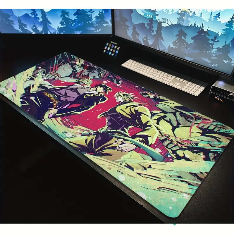 1pc 40x90cm Bizarre Adventure Gaming Mouse Pad Vibrant Anime Design Non-Slip Rubber Base
