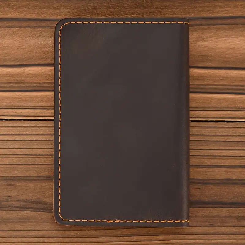 Genuine Leather Men Slim Wallet, Handmade