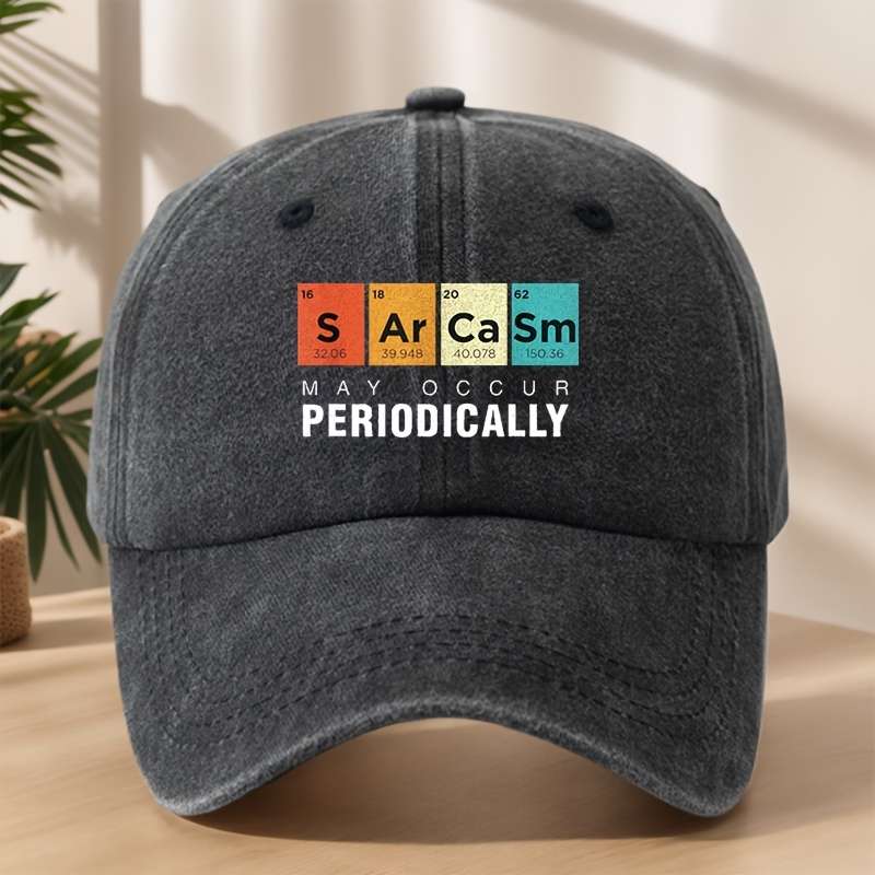 1pc PERIODICALLY Chemistry-Themed Baseball Cap Soft Vintage Washed Style with Adjustable Snapba