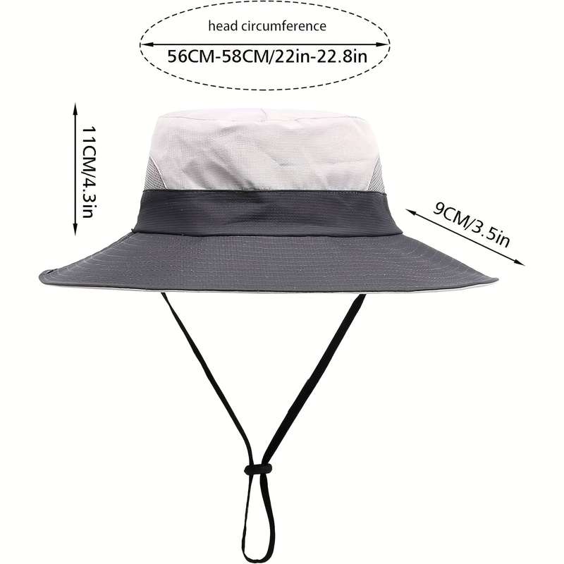 1pc SUNYGOOG UV Protection Breathable Fishing Bucket Hat with Cooling Mesh Ponytail Opening Adju