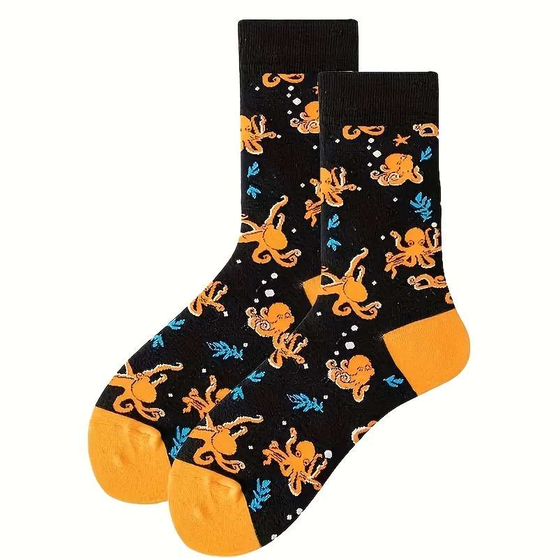 1 Pair Of Mixed Colors One Size Socks