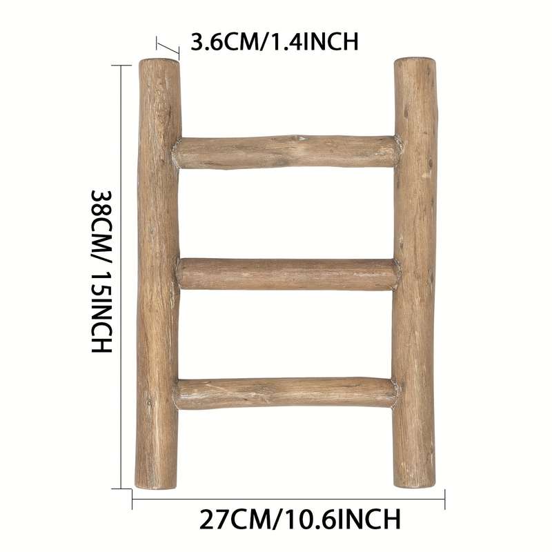 1pc Rustic Farmhouse Mini Wooden Ladder Versatile Tea Towel Holder Display Rack for Kitchen and
