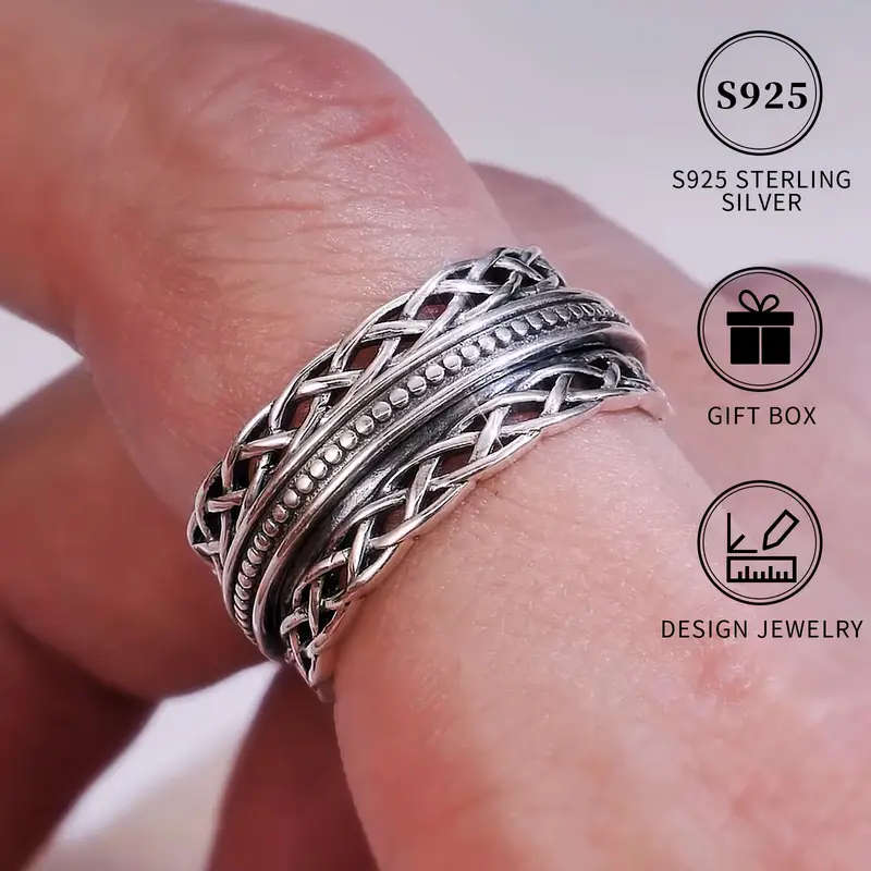 925 Sterling Silver Plated Hypoallergenic Square Oval Ring with Gift Box Packaging