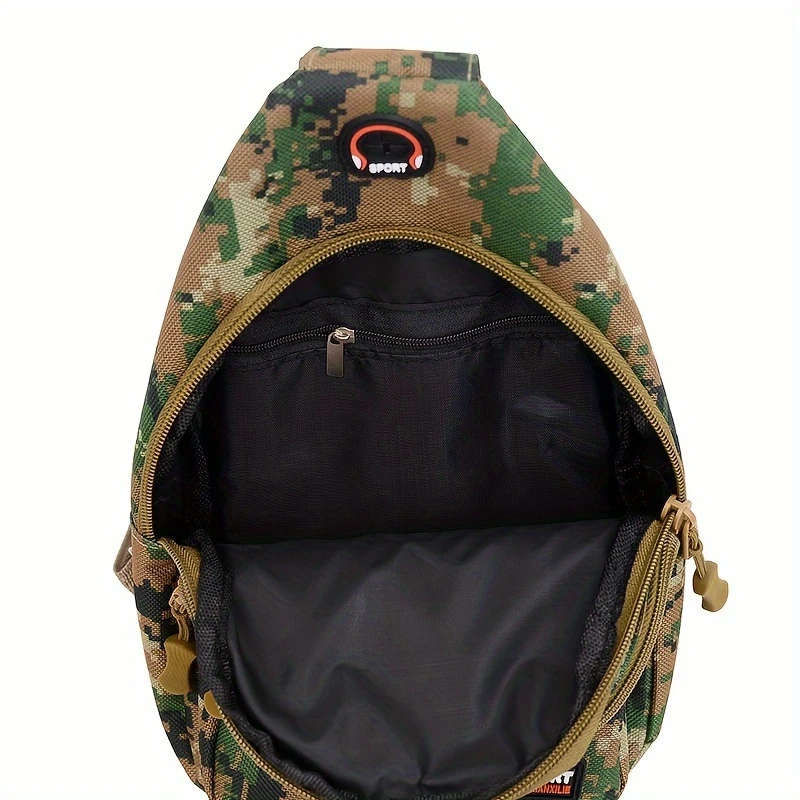 1pc Fashionable Canvas Tactical Chest Pack with Digital Camouflage Design Perfect for Outdoor Advent