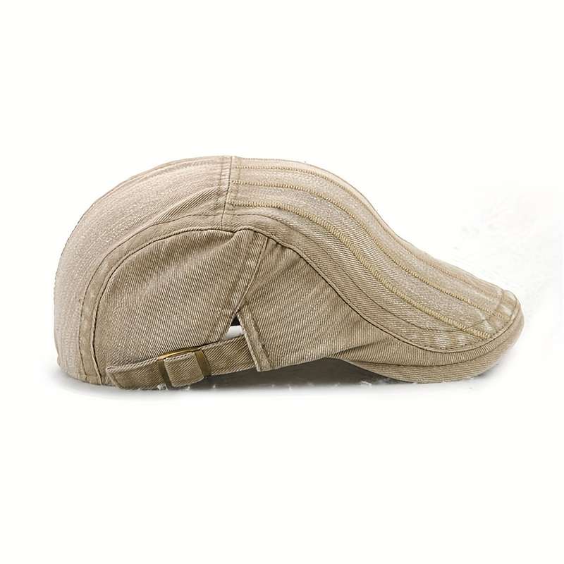 1pc Vintage Cotton Newsboy Cap with Letters Adjustable Unisex Beret Hat for Men Women Soft S