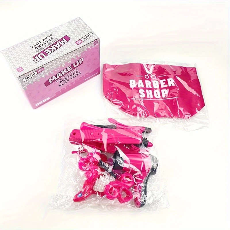 Girls Play Hairdresser Kit Toys with Accessories Apron Mixed Colors No Plating