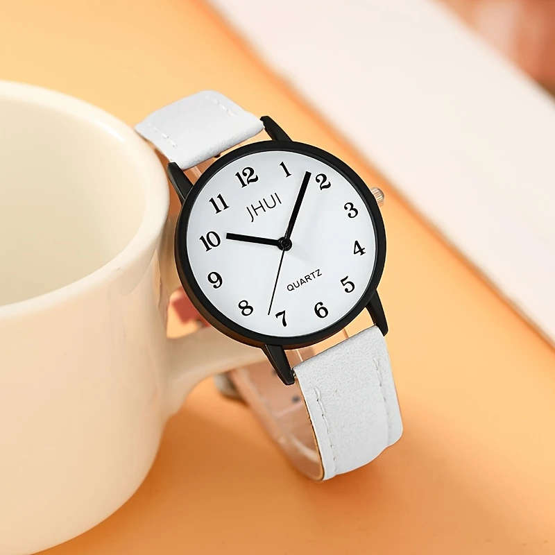 6pcs set Women's Fashion Casual Trendy Quartz Watch and Bracelet Necklace Ring Earrings Jewelry Set