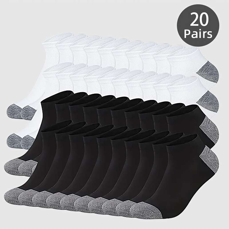 20 Pairs Gray One Size High Elastic Socks