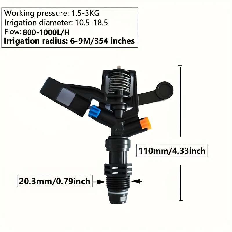 2Pcs Thread Rotating Jet Sprinklers Rocker Nozzles
