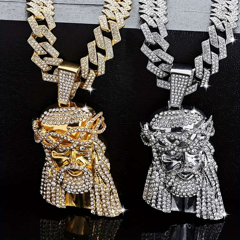 1 Piece Golden Jesus Theme Pendant