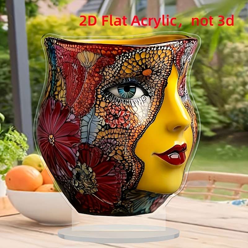 1pc 2D Flat    Acrylic Eclectic Style Flower Theme Tabletop Decoration Multipurpose