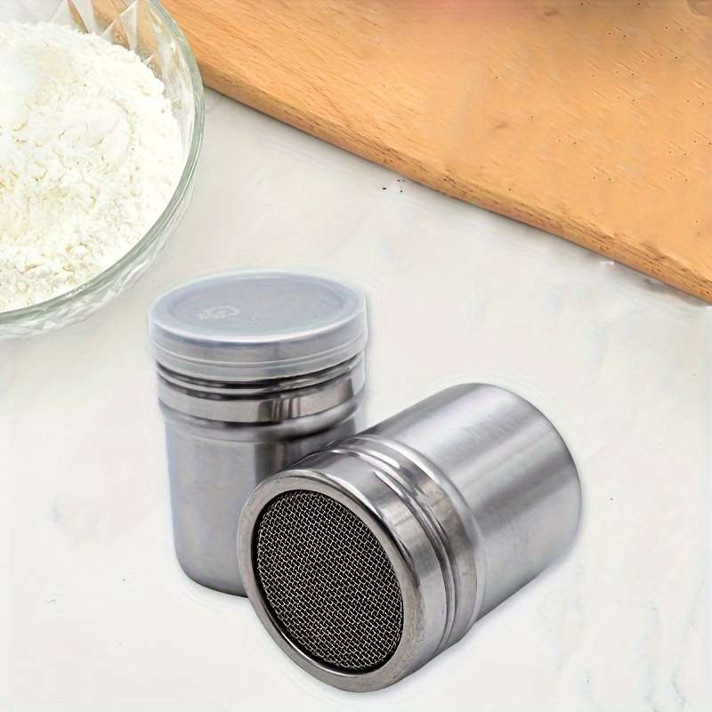 1pc Stainless Steel Powder Sugar Shaker Duster Fine Mesh for Precise Cocoa Cinnamon Coffee
