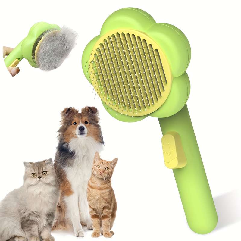 1pc Yellow Green Comb Pet Comb