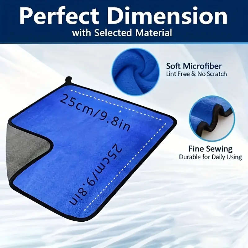 5pcs Microfiber Suede Car Towels Super Absorbent Extra Thick Non-woven Polishing Washing and Drying
