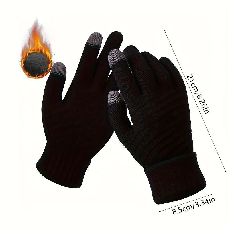 1 Pair Gray Warm Gloves