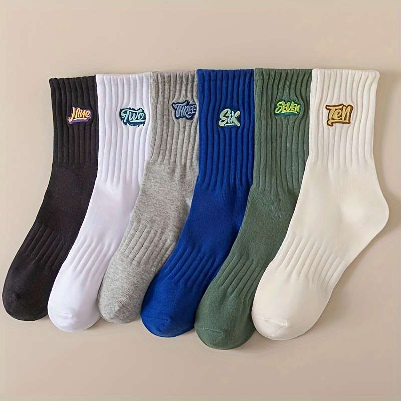 7 Pairs One Size Weekly Socks High Elastic Socks