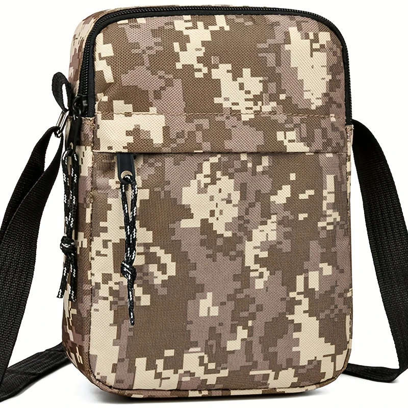 1pc Unisex Camouflage Crossbody Bag Casual Nylon Shoulder Sling with Tassel Detail Adjustable Strap