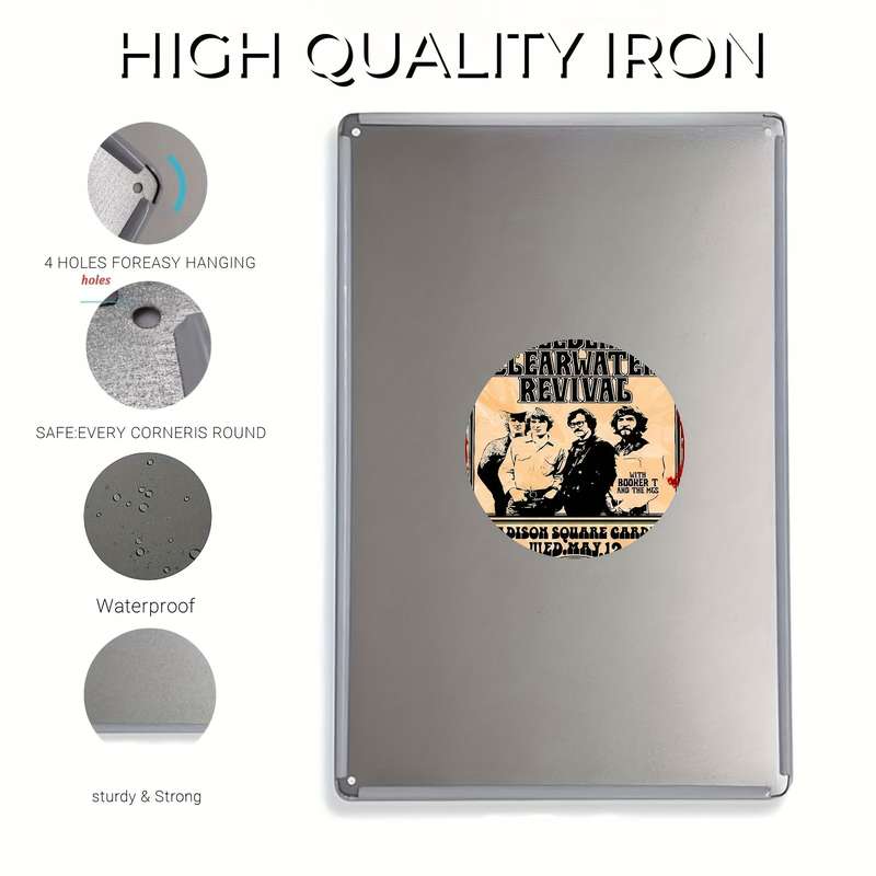 1pc Vintage Credence Clearwater Revival Metal Wall Art 20.32x30.48 cm Retro Iron Painting for Hom