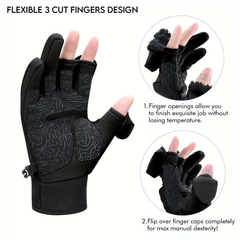 1 Pair Gray Size M Warm Gloves