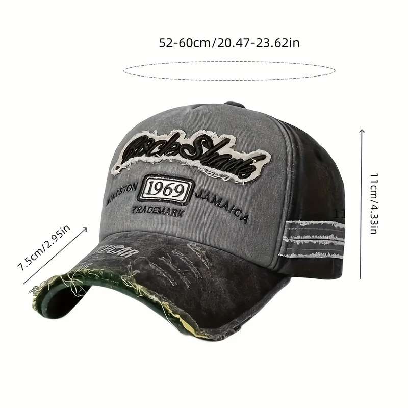 1pc Vintage-Style Baseball Cap With Embroidered Alphabet Lightweight Breathable And Washable Su