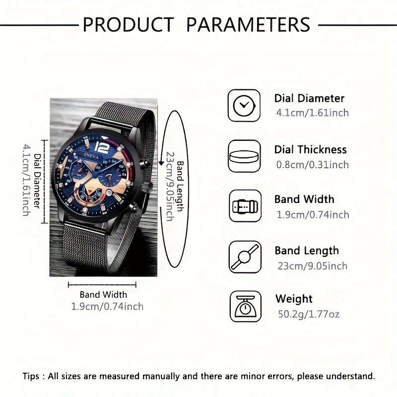 1pc Luxurious And Stylish New Fashion Trend Men's Mesh Quartz Watch Perfect For Gifts For Friends