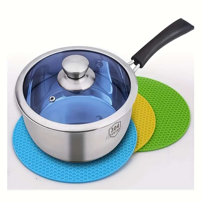 5-Pack Silicone Honeycomb Heat Resistant Mats Non-Slip Durable Hot Plate Pads for Hot Dishes