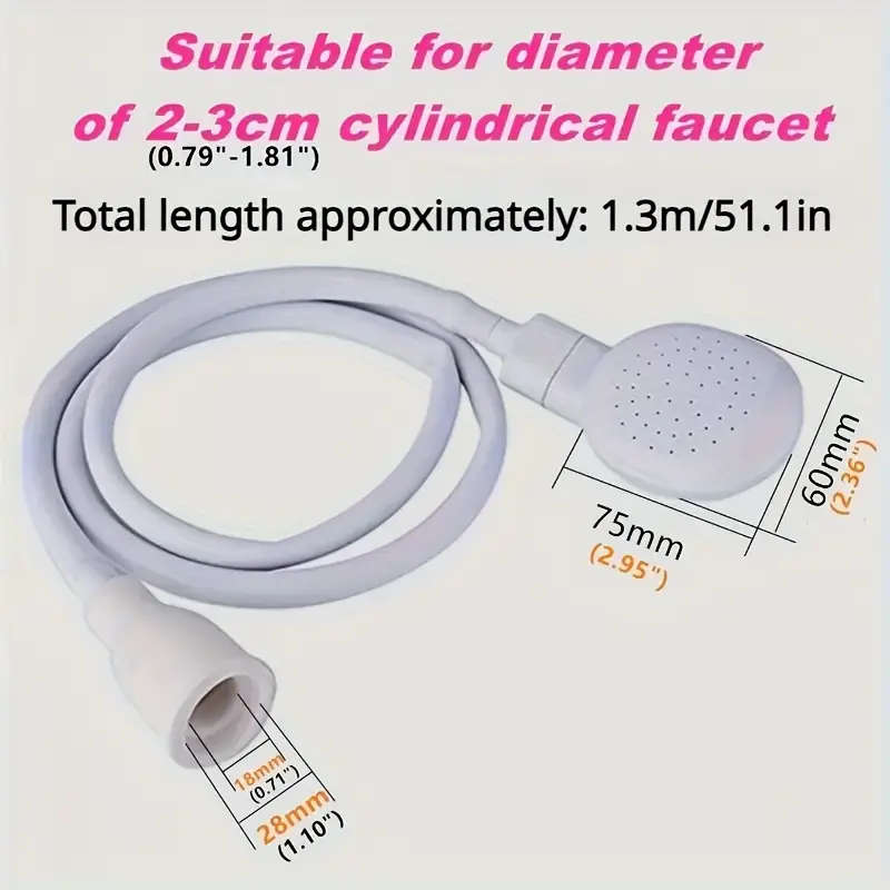 1pc Versatile Portable Faucet Sprayer Hose Perfect for Pet Bathing Hair Washing Watering Plants RV E