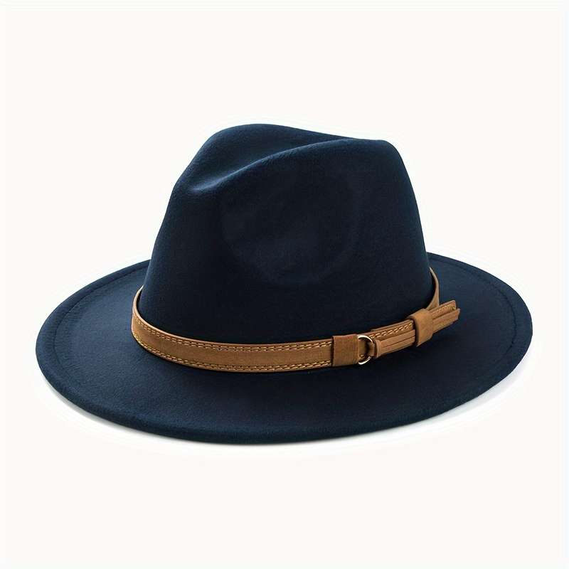 1pc Fashion Retro Top Hat Simple Wide Brim Jazz Hat