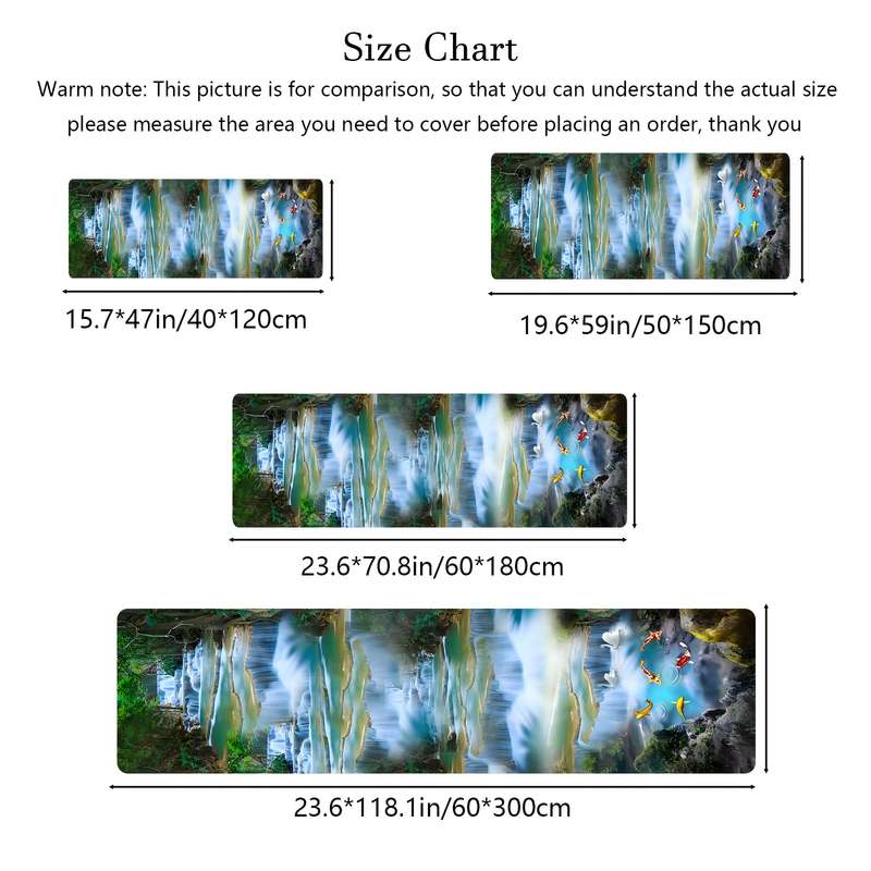 1Pc 23.6x118.1inch 60x300cm Floor Mat