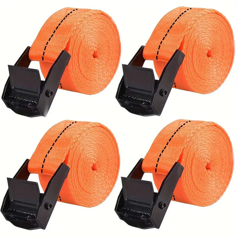 4-Piece Heavy Duty Ratchet Buckle Tie-Down Straps