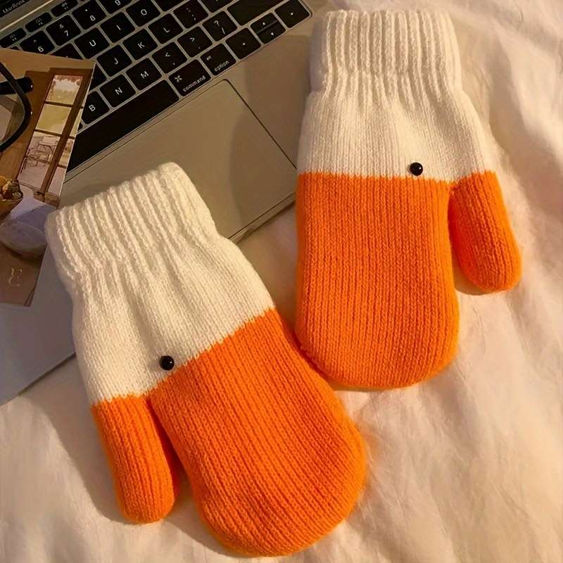 1 Pair Classic Swan Warm Gloves