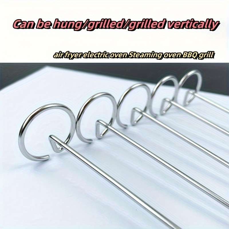 10pcs Stainless Steel BBQ Skewers Versatile for Air Fryer Vertical Grill Oven Cooking Pe