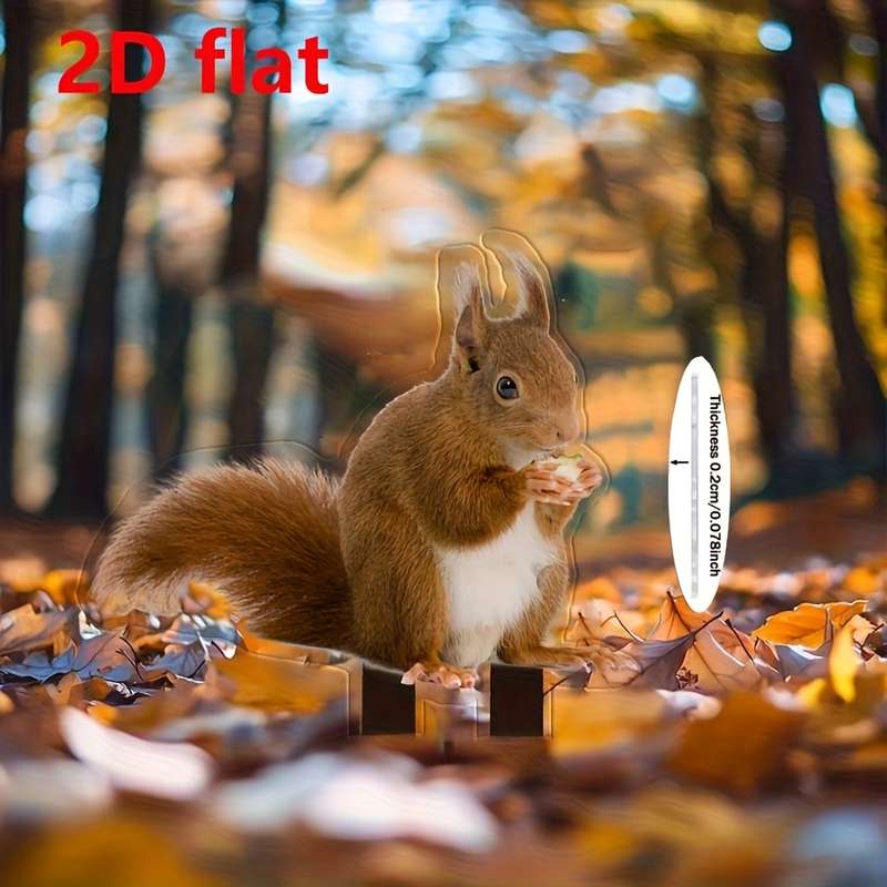 1pc 2D Flat  Bohemian Style Cute Squirrel Acrylic Garden Sign Outdoor Weatherproof  Art Sign An