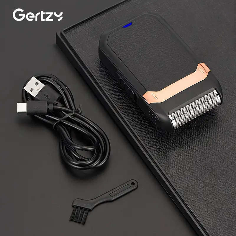 1pc Men's Electric Shaver USB Rechargeable Multifunctional Foil Razor with Brush for Home Salon Use