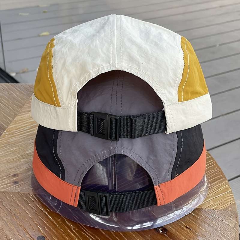 1pc A Men'S American Vintage Color-Blocked Five-Panel Cap Quick-Drying Soft-Top Duckbill Hat Tre