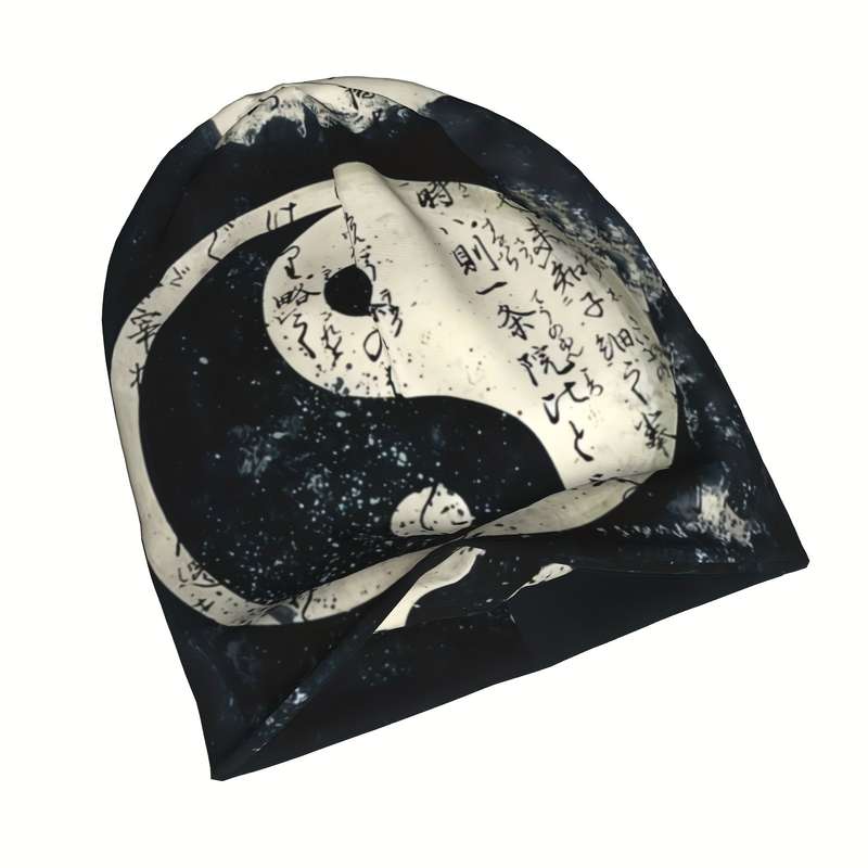 1pc Tai Chi Yin Yang Brimless Beanie Soft Stretchy Polyester Blend Funky Style for Men Women