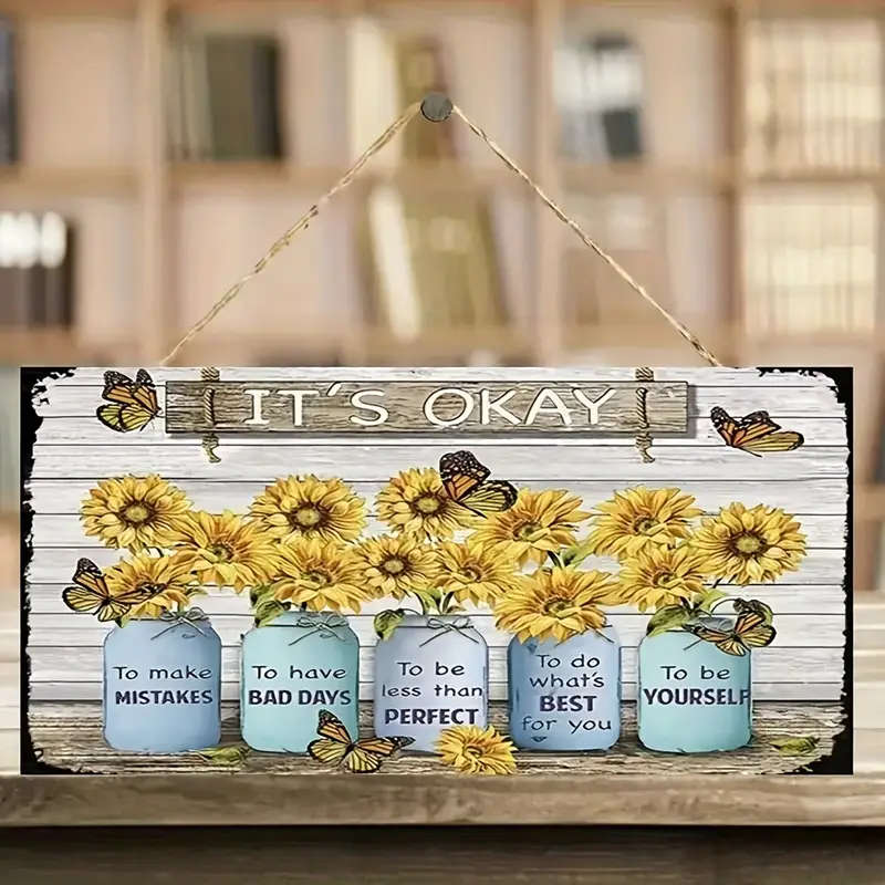 1pc Boho-Style Hanging Wall Decor Signs with Inspirational Quotes Thanksgiving Fairy Tale Themed Woo