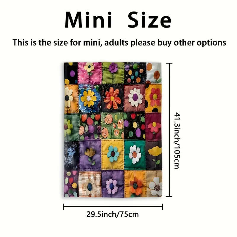 1 Handmade Floral Patchwork Throw Blanket 75CM*105CM