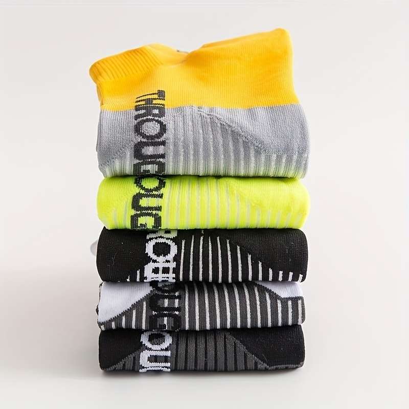 5 Pairs Of Color Matching Earrings One Size High Elastic Socks