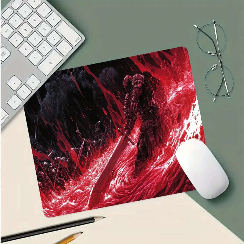 1pc 21x26cm Dark Blood Battle Axe Mouse Pad Ergonomic Non-Slip Washable Rubber Desk Mat