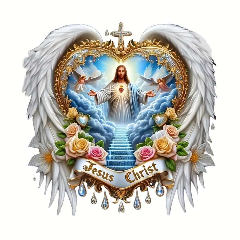 1pc AngelPriest 13cmx13cm Jesus Christian Themed Stickers